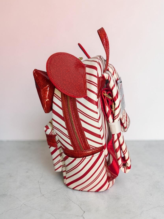 Loungefly Disney Parks Mickey Mouse Peppermint Swirl Holiday Mini Backpack (NWT) main image 5